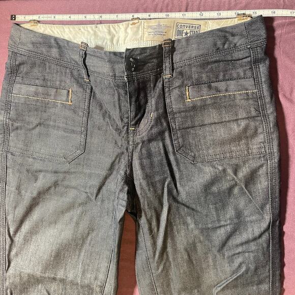 Converse One Star Wide Leg Jean Pants 28 in inseam - Women's Size 2 - Picture 3 of 10